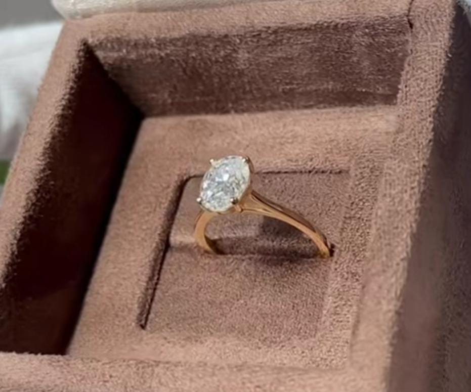 Sara Jomaa 2 ct moissante oval solitaire