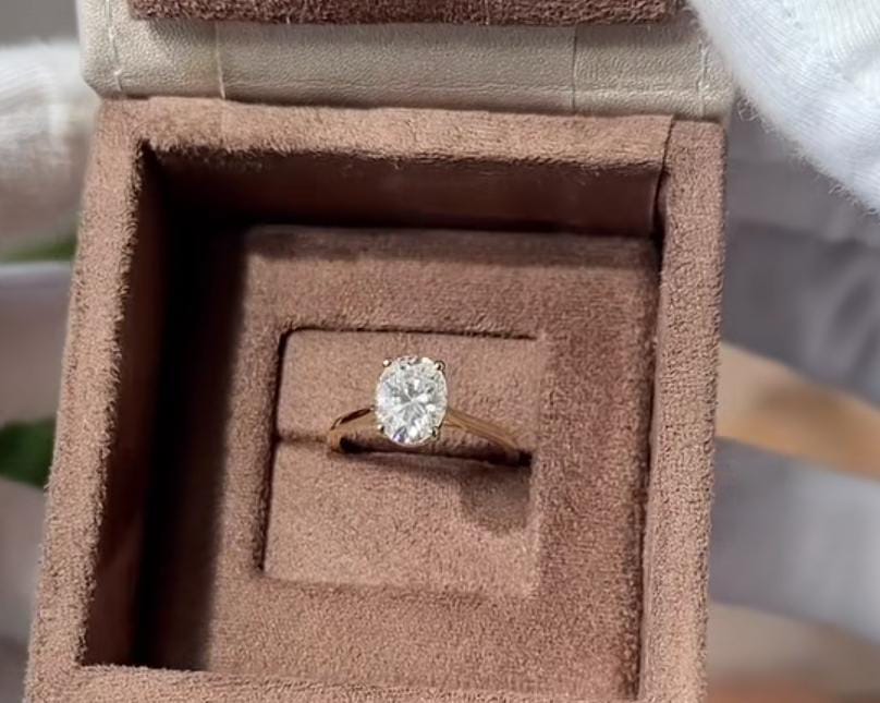 Sara Jomaa 2 ct moissante oval solitaire