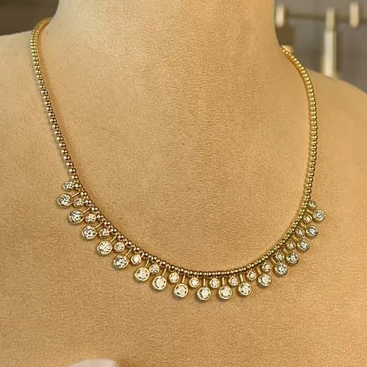 Lab Round Necklace