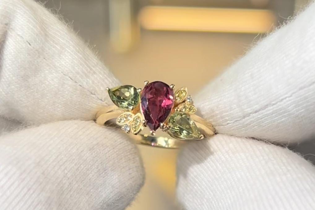 Julia Sleiman-tourmaline and peidot ring