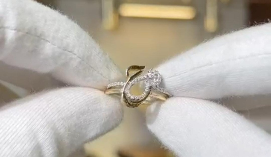 Milina Barada 2 Letter ring