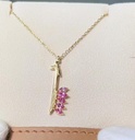 Faima Mohamed necklace letter أ with pink stones natural