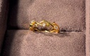 Dalal Alotaibi Leaves 21k yellow gold  ring with diamond natural  2.46 grams 21 k gold &  0.03 ct natural diamond.