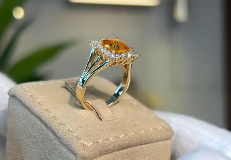 Citrine & Diamond Ring