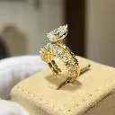 The Pear Charm Engagement Ring Set