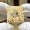 The Pear Charm Engagement Ring Set