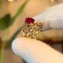 Kholoud Floral Ruby Ring