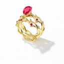 Kholoud Floral Ruby Ring