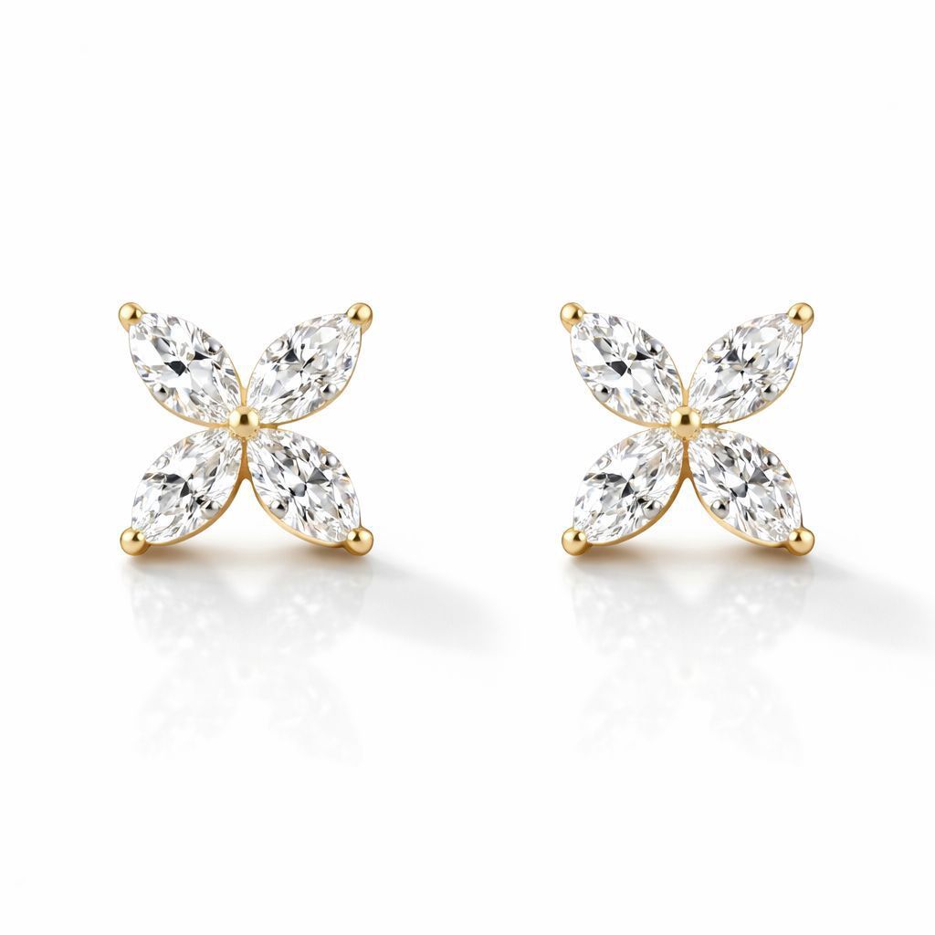 Floral Marquise earrings