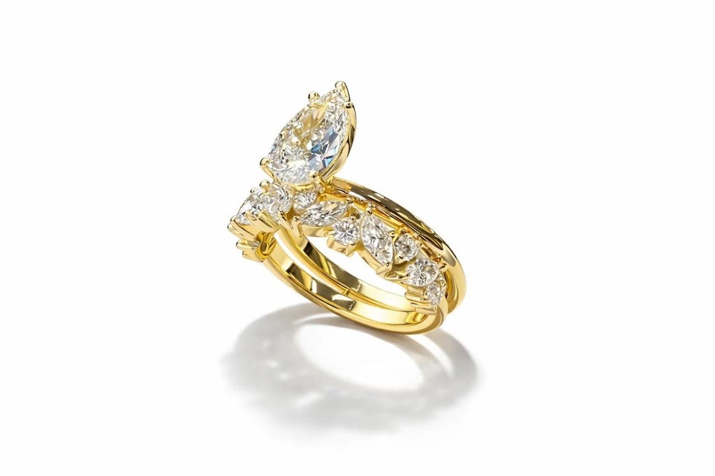 The Pear Charm Engagement Set