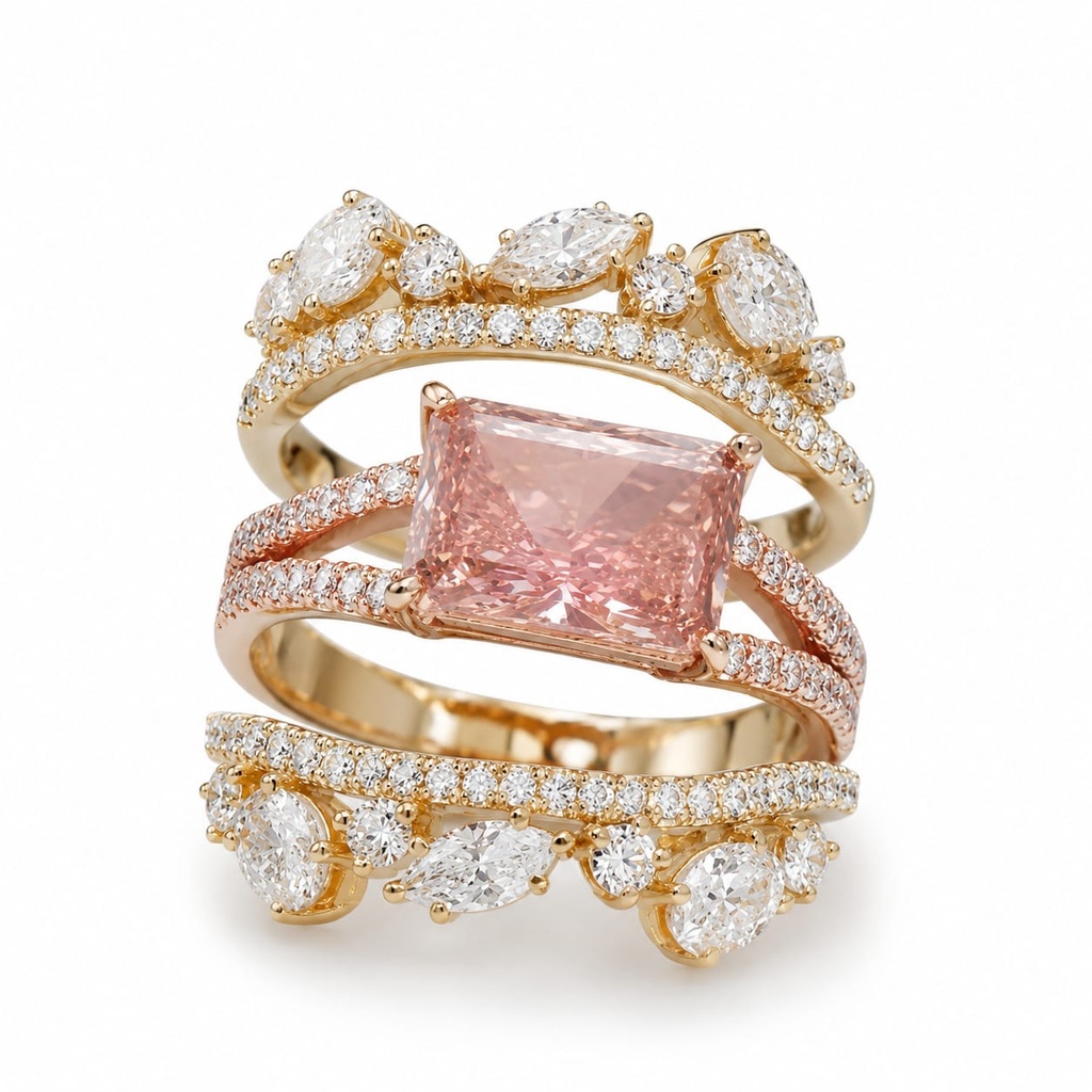 Rosy Cockatoo Ring Set