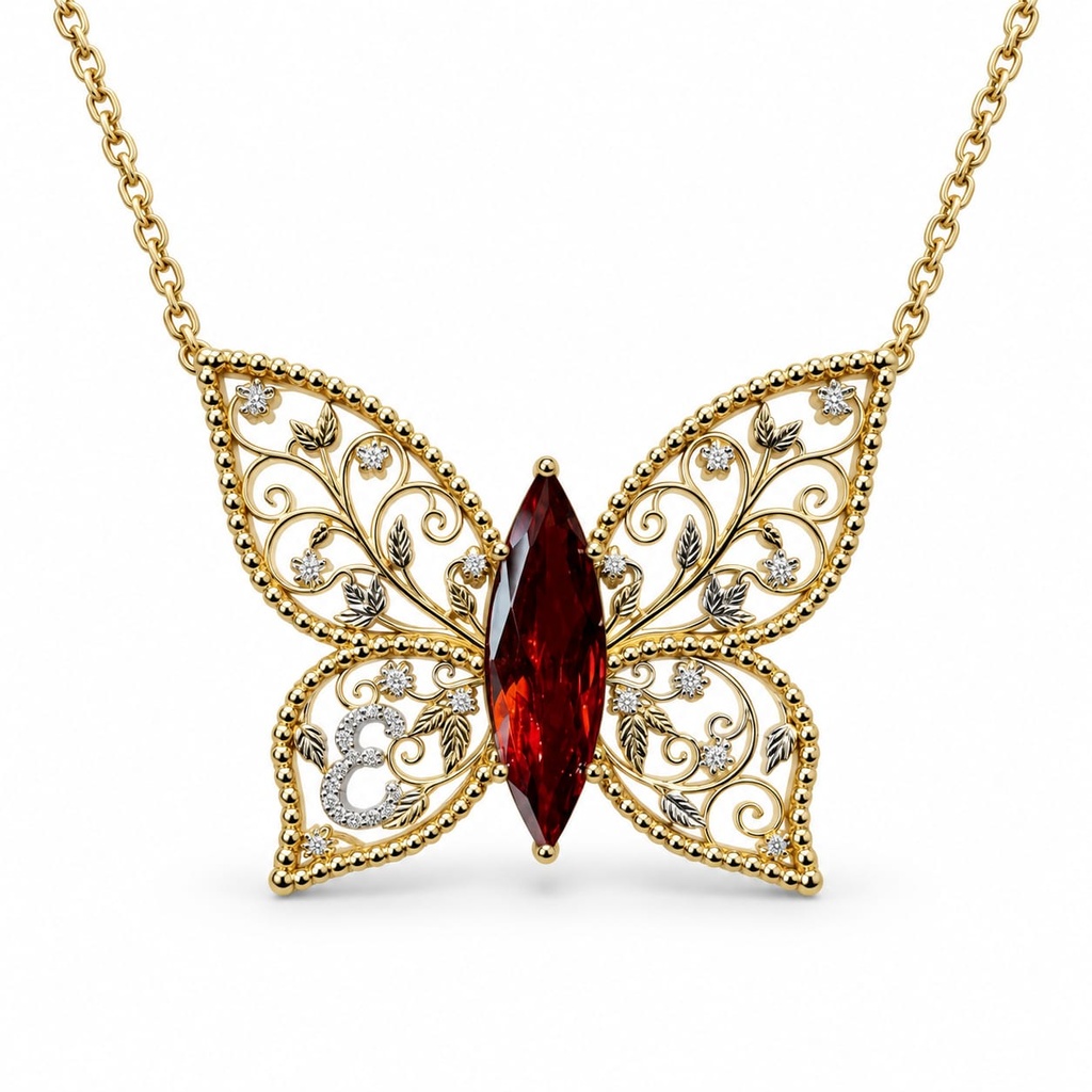 Butterfly Customized Letter Pendant