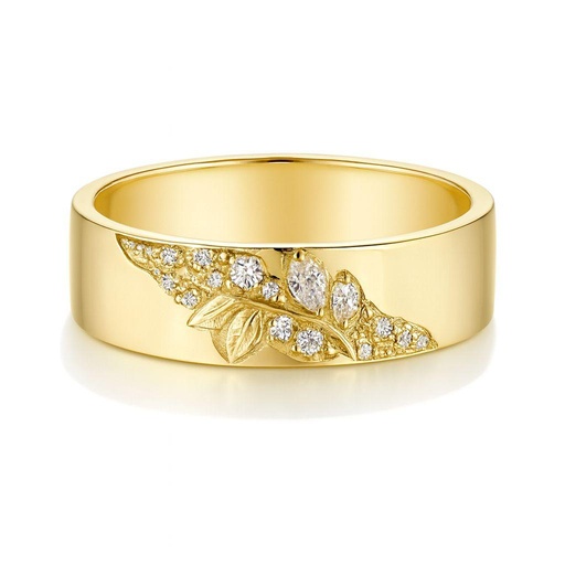 Bold Floral Art Wedding Band